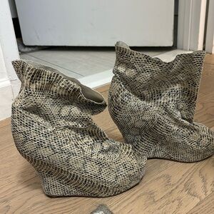 Jeffrey Campbell Slouchy Snakeskin Wedge